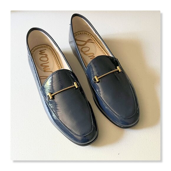 Sam Edelman Lior Navy Patent Leather Loafer Sz 8.5 NWOB - Picture 1 of 14